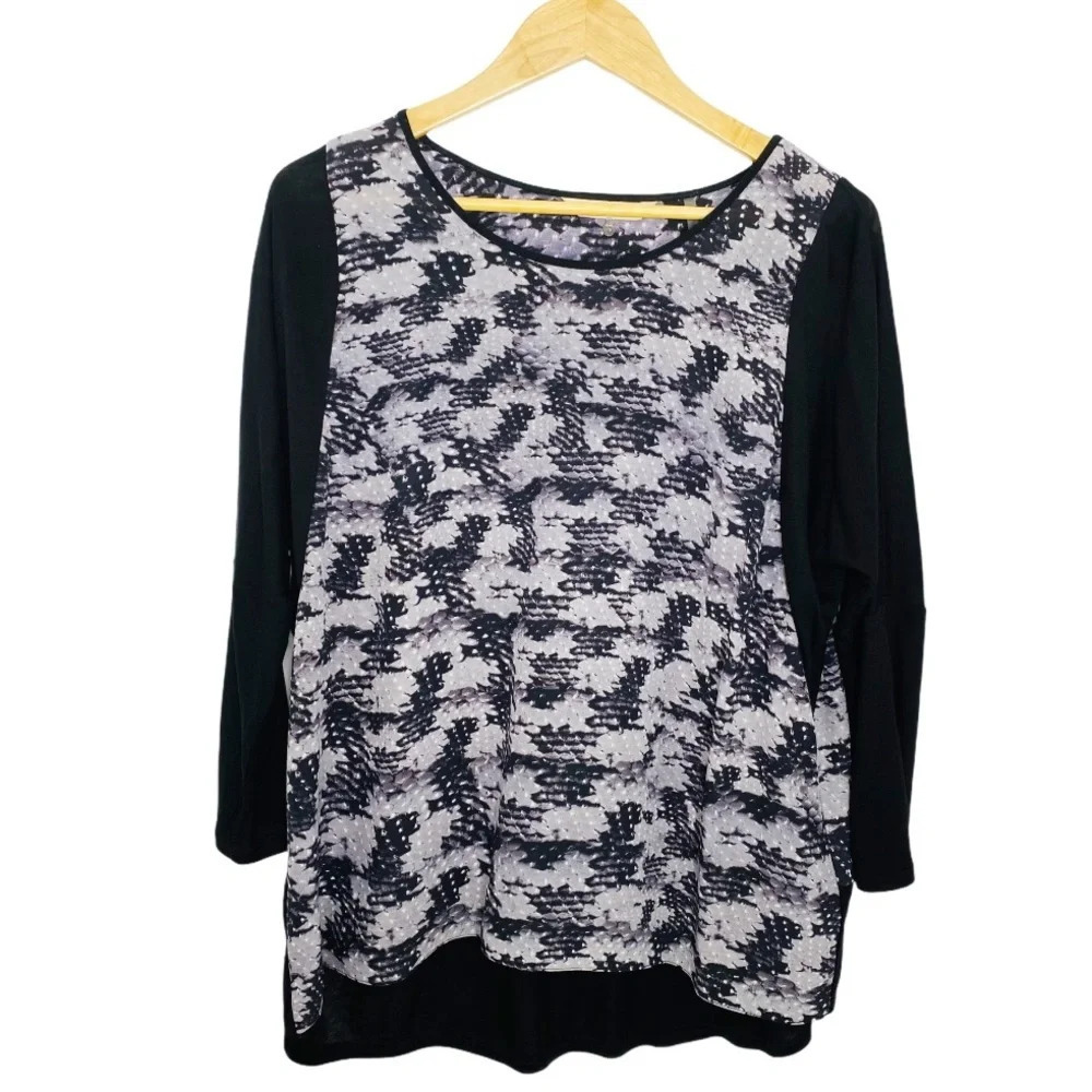 Rebecca Taylor Black Silk Reptile Snakeprint Blouse Top Women’s Size 10